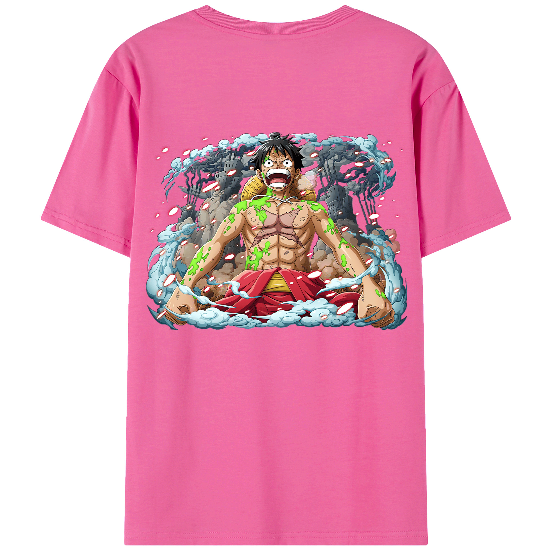 ワンピース モンキー・D・ルフィ ONE PIECE Monkey D. Luffy レディース半袖Tシャツ(バックプリント)